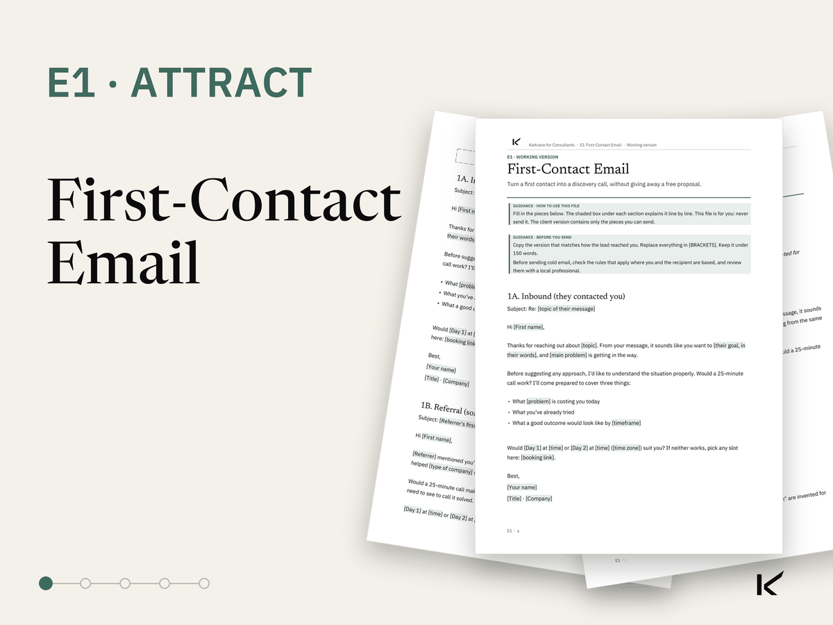 Cover of First-Contact Email, E1