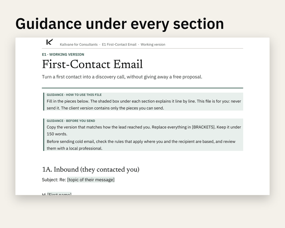 Preview 2 of 3: page of the First-Contact Email client version