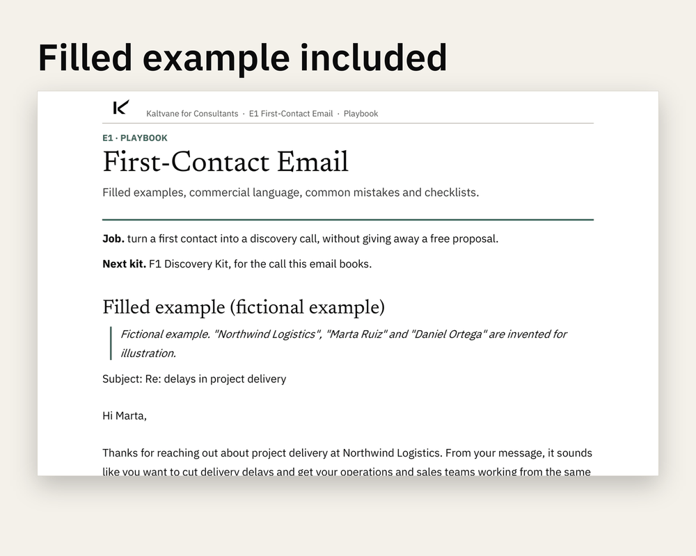Preview 3 of 3: page of the First-Contact Email client version