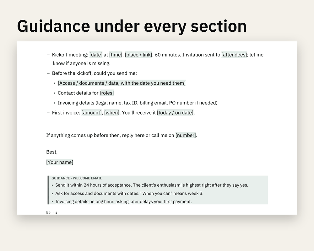 Preview 2 of 3: page of the Kickoff & Onboarding Plan client version